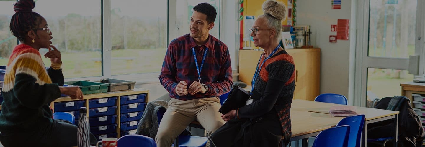 three teachers in conversation